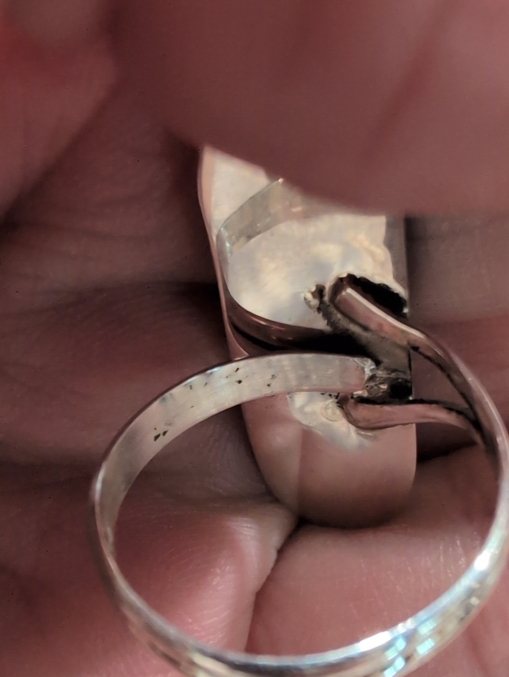 Zuni Sterling Silver Galaxy Inlay Ring - Picture 5 of 7